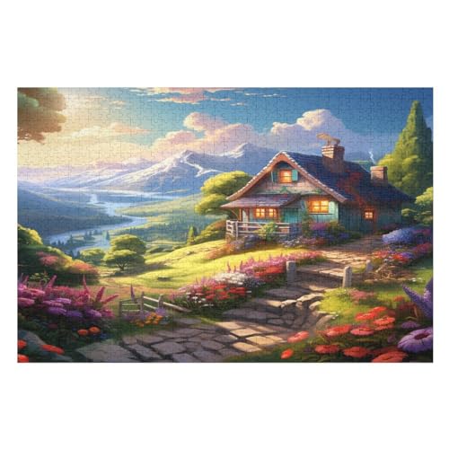 Schöne Landschaft Puzzle Für Erwachsene 1000 Teile Premium 100% Recyceltes Brett Zum Lernen, Lernspielzeug, Familienspiele Kinder Holzpuzzle （75×50cm） von GGJJTT