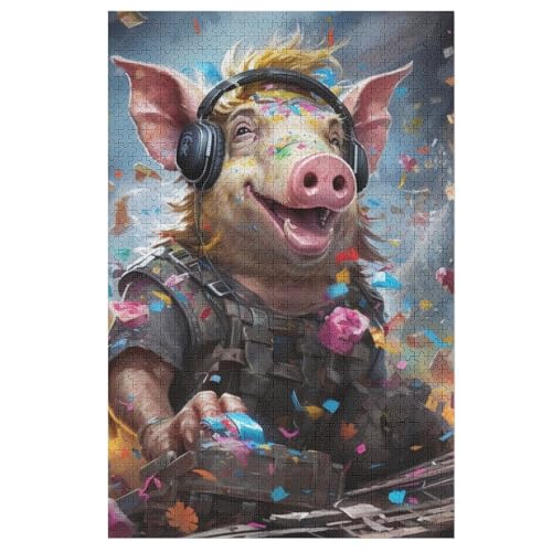 Schwein Holzpuzzle 1000 Teile Klassische Puzzles Erwachsene Kinder Puzzle DIY Kit Holzspielzeug Einzigartiges Geschenk 78×53cm Schwein Holzpuzzle 1000 Teile Klassische Puzzles Erwachsene Kinder Puzzle DIY Kit Holzspielzeug Einzigartiges Geschenk 78×53cm von GGJJTT