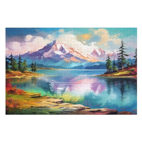 Seen und schneebedeckte Berge Puzzle Für Erwachsene 1000 Teile Zum Lernen, Lernspielzeug, Familienspiele Kinder Holzpuzzle 75×50cm Seen und schneebedeckte Berge Puzzle Für Erwachsene 1000 Teile Zum Lernen, Lernspielzeug, Familienspiele Kinder Holzpuzzle 75×50cm von GGJJTT