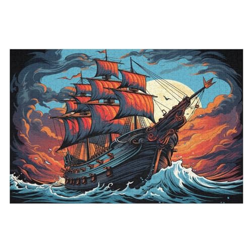 Segelboot Ship -Puzzle, 1000 Teile,Holzpuzzle Für Erwachsene Kinder, Lustiges Spielzeug, Denkspiel, Bildungsspiel, 75×50cm Segelboot Ship -Puzzle, 1000 Teile,Holzpuzzle Für Erwachsene Kinder, Lustiges Spielzeug, Denkspiel, Bildungsspiel, 75×50cm von GGJJTT