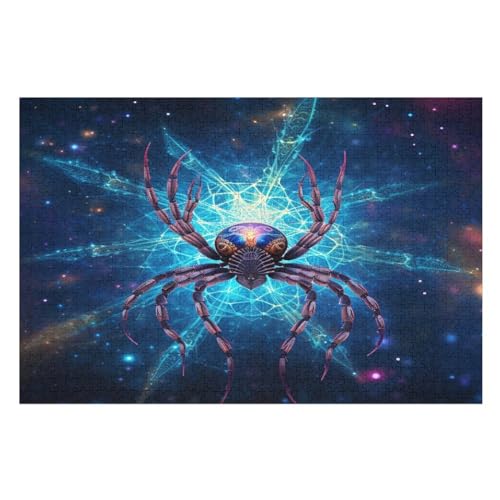 Spinne Holzpuzzle 1000 Stück Puzzles Für Erwachsene Teenager Stress Abbauen Familien-Puzzlespiel Poster 1000-teiliges Puzzle Kinder Lernspiel Spielzeug Geschenk （75×50cm） von GGJJTT
