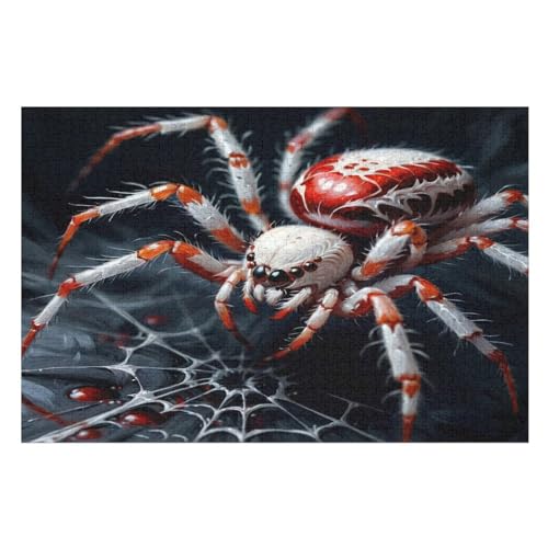 Spinne Holzpuzzle 1000 Stück Puzzles Für Erwachsene Teenager Stress Abbauen Familien-Puzzlespiel Poster 1000-teiliges Puzzle Kinder Lernspiel Spielzeug Geschenk （75×50cm） von GGJJTT