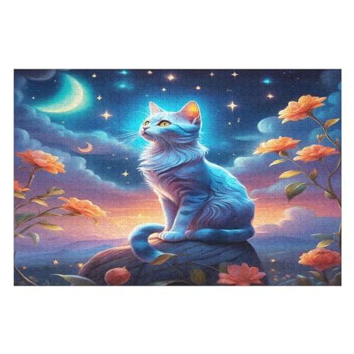 Sternenhimmel Katze Holzpuzzle Erwachsene - 1000 Teiliges Jigsaw Knobelspiel - Puzzle Für Erwachsene & Kinder - Outdoor & Reisespielzeug 75×50cm Sternenhimmel Katze Holzpuzzle Erwachsene - 1000 Teiliges Jigsaw Knobelspiel - Puzzle Für Erwachsene & Kinder - Outdoor & Reisespielzeug 75×50cm von GGJJTT