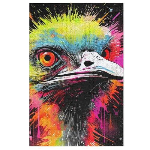 Strauß Holzpuzzle 1000 Teile Klassische Puzzles Erwachsene Kinder Puzzle DIY Kit Holzspielzeug Einzigartiges Geschenk 78×53cm von GGJJTT