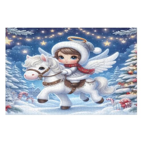 Süßer Kleiner Engel 1000 Teile Puzzles Für Erwachsene Holzpuzzle Familienpuzzlespiel Stressabbau-Puzzle Für Erwachsene Kinder Ab 12 Jahren 75×50cm von GGJJTT