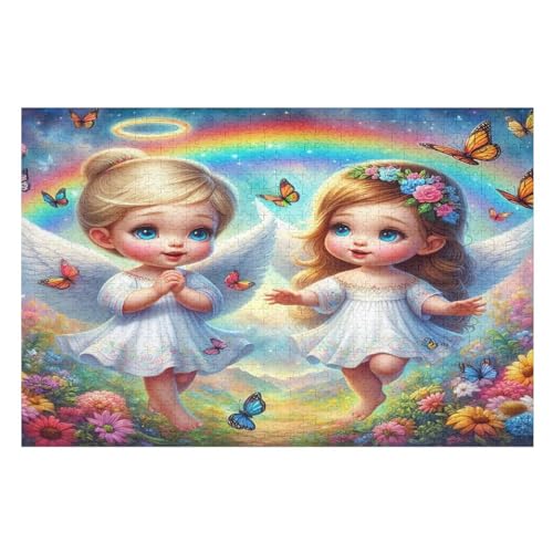 Süßer Kleiner Engel Puzzles 1000 Teile Erwachsener Kniffel Spaß Für Die Ganze Familie, Holzpuzzle Kinder Erwachsene, Impossible Puzzle Schwer 75×50cm von GGJJTT