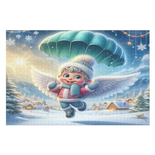Süßer Kleiner Engel Puzzles 1000 Teile Erwachsener Kniffel Spaß Für Die Ganze Familie, Holzpuzzle Kinder Erwachsene, Impossible Puzzle Schwer 75×50cm von GGJJTT
