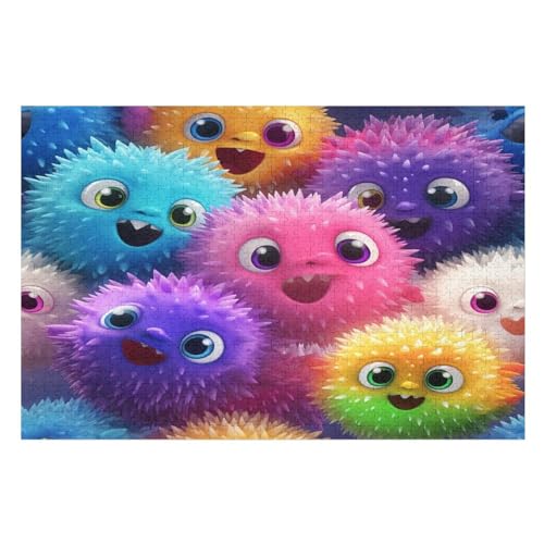 Süßer Kugelfisch Holzpuzzle 1000 Teile, Knobelspiele Für Erwachsene, Teenager, Puzzles Unmögliche - Kinder Puzzle Zimmer Deko （75×50cm） von GGJJTT