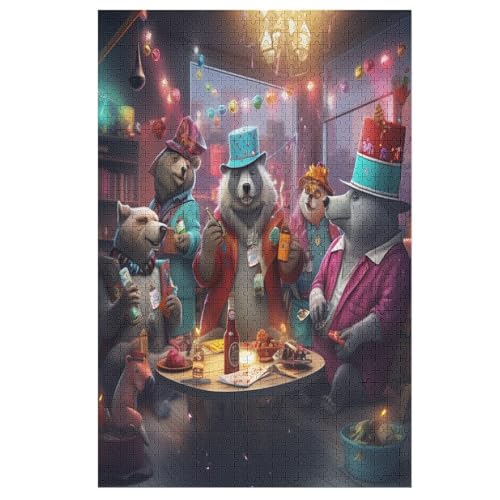 Tier Party Puzzles 1000 Teile Für Jugendliche Kreatives Holzpuzzlespielzeug Familienspiel Schwierigkeitsgrad Herausforderungspuzzles 78×53cm Tier Party Puzzles 1000 Teile Für Jugendliche Kreatives Holzpuzzlespielzeug Familienspiel Schwierigkeitsgrad Herausforderungspuzzles 78×53cm von GGJJTT