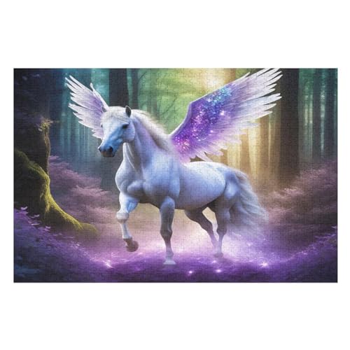 Tier Pferd 1000 Teile Puzzles Für Erwachsene Holzpuzzle Familienpuzzlespiel Stressabbau-Puzzle Für Erwachsene Kinder Ab 12 Jahren 75×50cm von GGJJTT