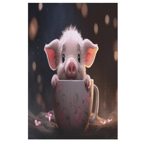 Tier Schwein Holzpuzzle Erwachsene - 1000 Teiliges Jigsaw Knobelspiel - Puzzle Für Erwachsene & Kinder - Outdoor & Reisespielzeug 78×53cm Tier Schwein Holzpuzzle Erwachsene - 1000 Teiliges Jigsaw Knobelspiel - Puzzle Für Erwachsene & Kinder - Outdoor & Reisespielzeug 78×53cm von GGJJTT