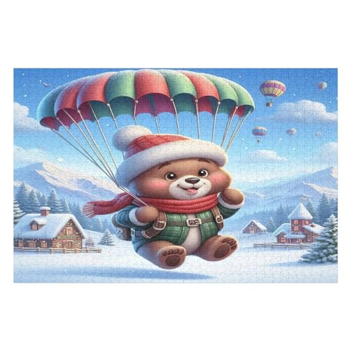 Tierbär -Puzzle, 1000 Teile,Holzpuzzle Für Erwachsene Kinder, Lustiges Spielzeug, Denkspiel, Spielzeug, Bildungsspiel, Herausforderung, Pädagogisch, （75×50cm） von GGJJTT