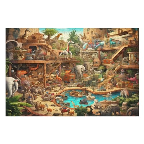 Tierwelt Puzzles 1000 Teile Erwachsener Kniffel Spaß Für Die Ganze Familie - 1000 Puzzleteilige Motive, Holzpuzzle Kinder Erwachsene, Impossible Puzzle Schwer （75×50cm） von GGJJTT