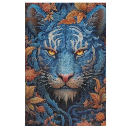Tiger 1000 Teile Premium-Puzzles Für Erwachsene Kinder- Holzpuzzles Spaß Und Lernspiele - Perfekte Puzzle-Geschenke 78×53cm von GGJJTT