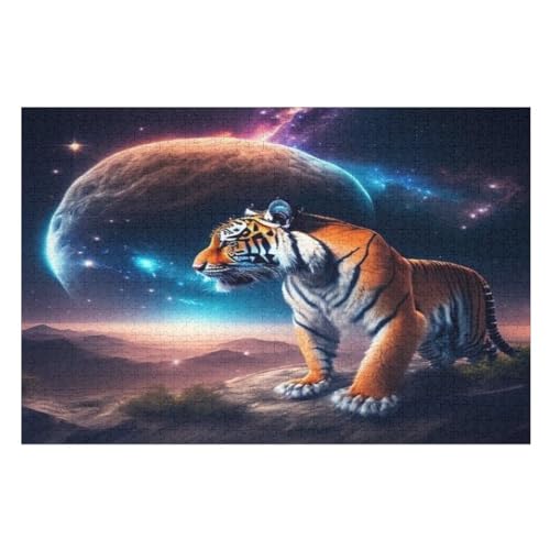Tiger 1000 Teile Puzzle, Holzpuzzle, Puzzles Für Erwachsene Kinder, 1000 Teile Puzzle Für Jugendliche & Erwachsene Lernspiel Herausforderungsspielzeug （75×50cm） von GGJJTT