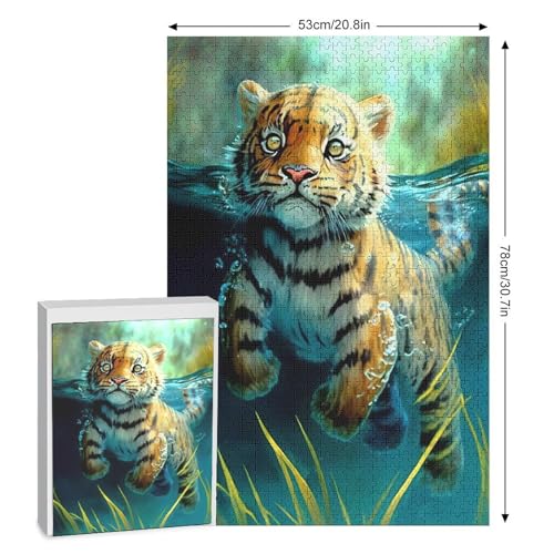 Tiger 1000 Teile Puzzles, Wood Craft, Hochwertiges Modernes Puzzle, DIY, Für Erwachsene Und Kinder Ab 12 Jahren, 78×53cm Tiger 1000 Teile Puzzles, Wood Craft, Hochwertiges Modernes Puzzle, DIY, Für Erwachsene Und Kinder Ab 12 Jahren, 78×53cm von GGJJTT