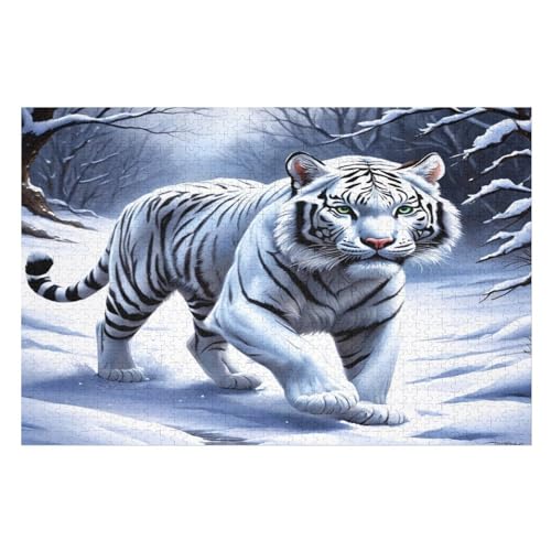 Tiger -Puzzle, 1000 Teile,Holzpuzzle Für Erwachsene Kinder, Lustiges Spielzeug, Denkspiel, Spielzeug, Bildungsspiel, Herausforderung, Pädagogisch, （75×50cm） von GGJJTT