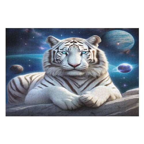Tiger – Puzzle 1000 Teile, Holzpuzzle, Herausforderndes Geschicklichkeitsspiel Für Die Ganze Familie, Kinder Erwachsenenpuzzle Ab 12 Jahren （75×50cm） von GGJJTT