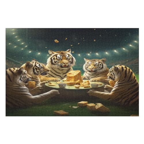 Tiger Puzzle 1000 Teile, Holzpuzzle Für Erwachsene Kinder, Impossible Puzzles, Geschicklichkeitsspiel Für Die Ganze Familie 75×50cm Tiger Puzzle 1000 Teile, Holzpuzzle Für Erwachsene Kinder, Impossible Puzzles, Geschicklichkeitsspiel Für Die Ganze Familie 75×50cm von GGJJTT