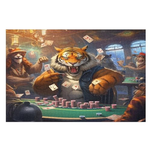 Tiger Puzzle 1000 Teile, Holzpuzzle Herausforderndes Geschicklichkeitsspiel Für Die Ganze Familie, Kinder Erwachsenenpuzzle Ab 12 Jahren 75×50cm Tiger Puzzle 1000 Teile, Holzpuzzle Herausforderndes Geschicklichkeitsspiel Für Die Ganze Familie, Kinder Erwachsenenpuzzle Ab 12 Jahren 75×50cm von GGJJTT