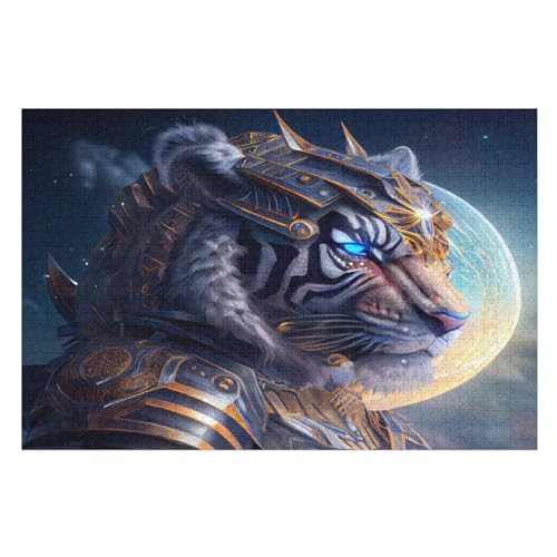Tiger Puzzles 1000 Teile Erwachsener Kniffel Spaß Für Die Ganze Familie - 1000 Puzzleteilige Motive, Holzpuzzle Kinder Erwachsene, Impossible Puzzle Schwer （75×50cm） von GGJJTT