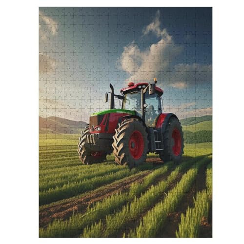 Traktor 500 Teile Puzzle Für Erwachsene, Herausforderung Puzzles - Familienpuzzle Verringerter Druck Schwieriges Puzzle Rahmen Holzpuzzle Für Erwachsene Kinder 12+ （55×41cm） von GGJJTT
