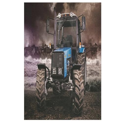 Traktor Holzpuzzle 1000 Teile Klassische Puzzles Erwachsene Kinder Puzzle DIY Kit Holzspielzeug Einzigartiges Geschenk （78×53cm） von GGJJTT