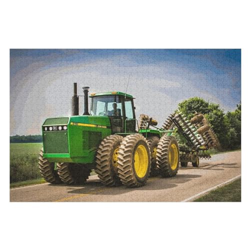 Traktor -Puzzle, 1000 Teile,Holzpuzzle Für Erwachsene Kinder, Lustiges Spielzeug, Denkspiel, Spielzeug, Bildungsspiel, Herausforderung, Pädagogisch, （75×50cm） von GGJJTT