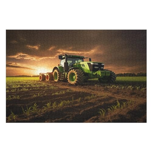 Traktor Puzzle Für Erwachsene 1000 Teile Premium 100% Recyceltes Brett Zum Lernen, Lernspielzeug, Familienspiele Kinder Holzpuzzle （75×50cm） von GGJJTT