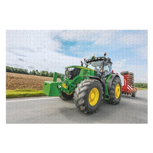 Traktor Puzzle Für Erwachsene 1000 Teile Premium 100% Recyceltes Brett Zum Lernen, Lernspielzeug, Familienspiele Kinder Holzpuzzle （75×50cm） von GGJJTT