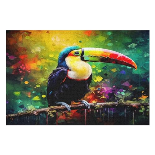 Tukane -Puzzle, 1000 Teile,Holzpuzzle Für Erwachsene Kinder, Lustiges Spielzeug, Denkspiel, Spielzeug, Bildungsspiel, Herausforderung, Pädagogisch, （75×50cm） von GGJJTT