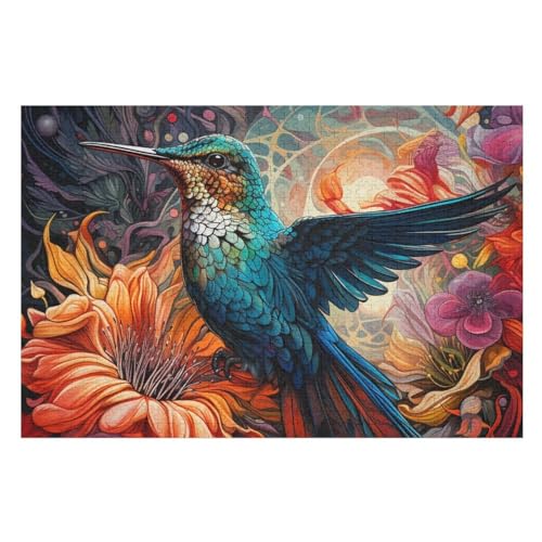Vogel Puzzles 1000 Teile Erwachsener Kniffel Spaß Für Die Ganze Familie - 1000 Puzzleteilige Motive, Holzpuzzle Kinder Erwachsene, Impossible Puzzle Schwer （75×50cm） von GGJJTT