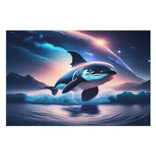 Wal – Puzzle 1000 Teile, Holzpuzzle, Herausforderndes Geschicklichkeitsspiel Für Die Ganze Familie, Kinder Erwachsenenpuzzle Ab 12 Jahren （75×50cm） von GGJJTT
