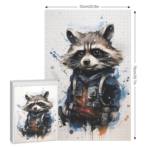 Waschbär Puzzle 1000 Teile, Holzpuzzle Herausforderndes Geschicklichkeitsspiel Für Die Ganze Familie, Kinder Erwachsenenpuzzle Ab 12 Jahren 78×53cm Waschbär Puzzle 1000 Teile, Holzpuzzle Herausforderndes Geschicklichkeitsspiel Für Die Ganze Familie, Kinder Erwachsenenpuzzle Ab 12 Jahren 78×53cm von GGJJTT