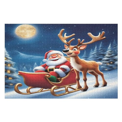 Weihnachtsmann Holzpuzzle Erwachsene - 1000 Teiliges Jigsaw Knobelspiel - Puzzle Für Erwachsene & Kinder - Outdoor & Reisespielzeug 75×50cm Weihnachtsmann Holzpuzzle Erwachsene - 1000 Teiliges Jigsaw Knobelspiel - Puzzle Für Erwachsene & Kinder - Outdoor & Reisespielzeug 75×50cm von GGJJTT