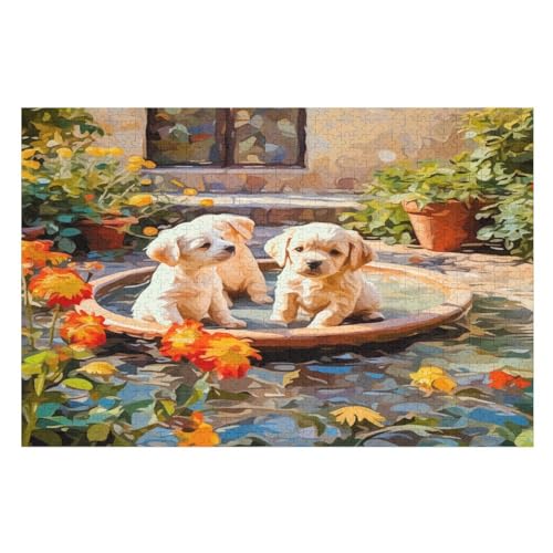 Welpen 1000 Teile Puzzles Für Erwachsene, Impossible Puzzle, Geschicklichkeitsspiel Für Die Ganze Familie, Kinder Holzpuzzle 75×50cm Welpen 1000 Teile Puzzles Für Erwachsene, Impossible Puzzle, Geschicklichkeitsspiel Für Die Ganze Familie, Kinder Holzpuzzle 75×50cm von GGJJTT