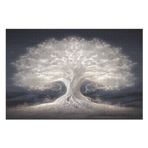 Weltbaum Puzzle Für Erwachsene 1000 Teile Premium 100% Recyceltes Brett Zum Lernen, Lernspielzeug, Familienspiele Kinder Holzpuzzle （75×50cm） von GGJJTT
