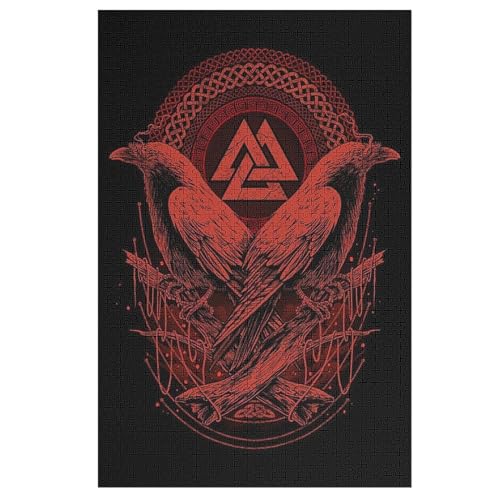 Wikinger Mythos -Puzzle, 1000 Teile,Holzpuzzle Für Erwachsene Kinder, Lustiges Spielzeug, Denkspiel, Spielzeug, Bildungsspiel, Herausforderung, Pädagogisch, （78×53cm） von GGJJTT