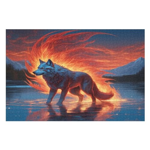 Wolf Holzpuzzle 1000 Teile Klassische Puzzles Erwachsene Kinder Puzzle DIY Kit Holzspielzeug Einzigartiges Geschenk 75×50cm Wolf Holzpuzzle 1000 Teile Klassische Puzzles Erwachsene Kinder Puzzle DIY Kit Holzspielzeug Einzigartiges Geschenk 75×50cm von GGJJTT