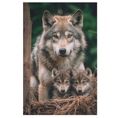 Wolf Holzpuzzle 1000 Teile Klassische Puzzles Erwachsene Kinder Puzzle DIY Kit Holzspielzeug Einzigartiges Geschenk 78×53cm Wolf Holzpuzzle 1000 Teile Klassische Puzzles Erwachsene Kinder Puzzle DIY Kit Holzspielzeug Einzigartiges Geschenk 78×53cm von GGJJTT