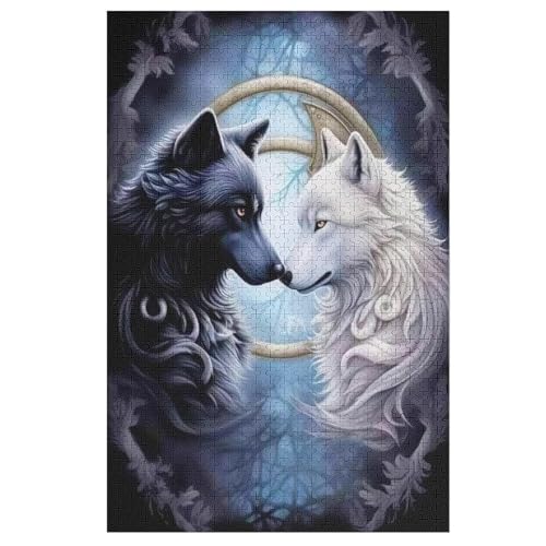 Wolf Holzpuzzle 1000 Teile Klassische Puzzles Erwachsene Kinder Puzzle DIY Kit Holzspielzeug Einzigartiges Geschenk 78×53cm Wolf Holzpuzzle 1000 Teile Klassische Puzzles Erwachsene Kinder Puzzle DIY Kit Holzspielzeug Einzigartiges Geschenk 78×53cm von GGJJTT