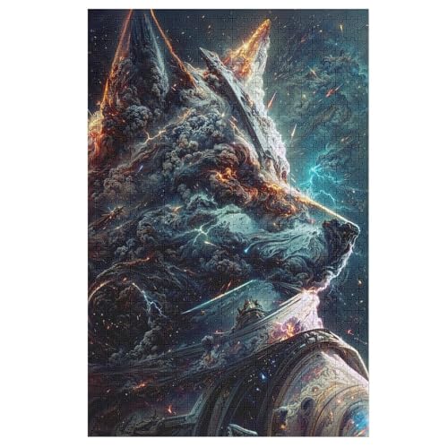 Wolf Holzpuzzle 1000 Teile Klassische Puzzles Erwachsene Kinder Puzzle DIY Kit Holzspielzeug Einzigartiges Geschenk 78×53cm Wolf Holzpuzzle 1000 Teile Klassische Puzzles Erwachsene Kinder Puzzle DIY Kit Holzspielzeug Einzigartiges Geschenk 78×53cm von GGJJTT
