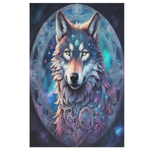 Wolf Puzzle Für Erwachsene 1000 Teile Premium 100% Recyceltes Brett Zum Lernen, Lernspielzeug, Familienspiele Kinder Holzpuzzle （78×53cm） von GGJJTT