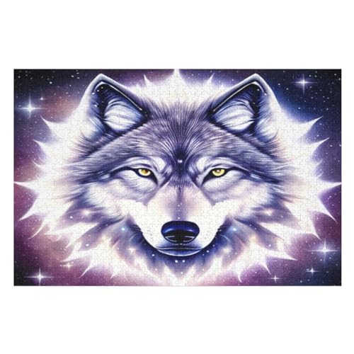 Wolf Puzzles 1000 Teile Erwachsener Kniffel Spaß Für Die Ganze Familie, Holzpuzzle Kinder Erwachsene, Impossible Puzzle Schwer 75×50cm von GGJJTT