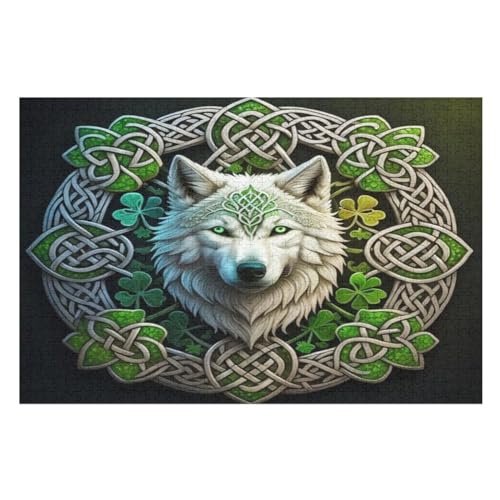 Wolf Puzzles 1000 Teile Erwachsener Kniffel Spaß Für Die Ganze Familie, Holzpuzzle Kinder Erwachsene, Impossible Puzzle Schwer 75×50cm von GGJJTT