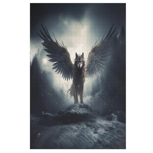 Wolf Puzzles 1000 Teile Erwachsener Kniffel Spaß Für Die Ganze Familie, Holzpuzzle Kinder Erwachsene, Impossible Puzzle Schwer 78×53cm von GGJJTT