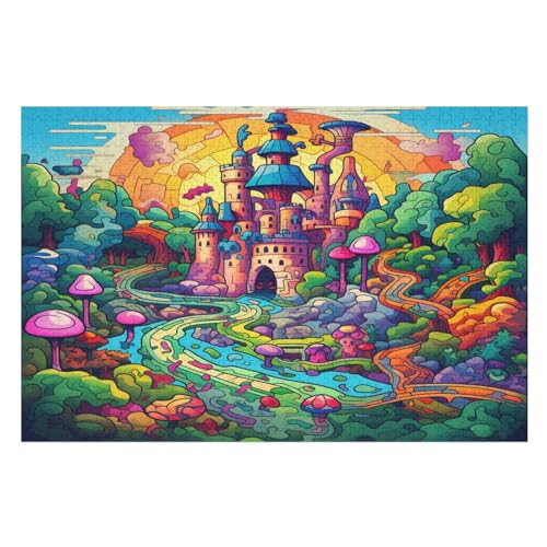 Wunderland -Puzzle, 1000 Teile,Holzpuzzle Für Erwachsene Kinder, Lustiges Spielzeug, Denkspiel, Spielzeug, Bildungsspiel, Herausforderung, Pädagogisch, （75×50cm） von GGJJTT