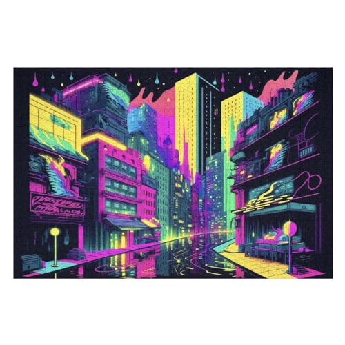 Zeitraffer Puzzles 1000 Teile Erwachsener Kniffel Spaß Für Die Ganze Familie, Holzpuzzle Kinder Erwachsene, Impossible Puzzle Schwer 75×50cm von GGJJTT