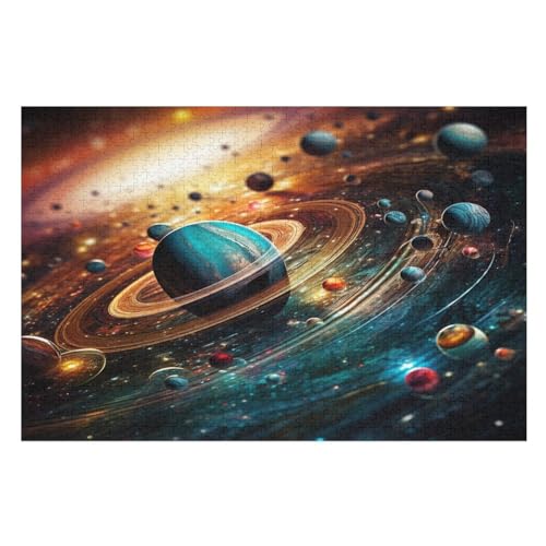 farbenfrohes Universum Puzzles 1000 Teile Erwachsener Kniffel Spaß Für Die Ganze Familie - 1000 Puzzleteilige Motive, Holzpuzzle Kinder Erwachsene, Impossible Puzzle Schwer （75×50cm） von GGJJTT