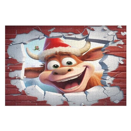 süße Kuh 1000 Teile Holzpuzzle,einzigartiges Puzzle, Geschenk Für Erwachsene,Familienspiel,Herausforderungsaktivität,75×50cm süße Kuh 1000 Teile Holzpuzzle,einzigartiges Puzzle, Geschenk Für Erwachsene,Familienspiel,Herausforderungsaktivität,75×50cm von GGJJTT